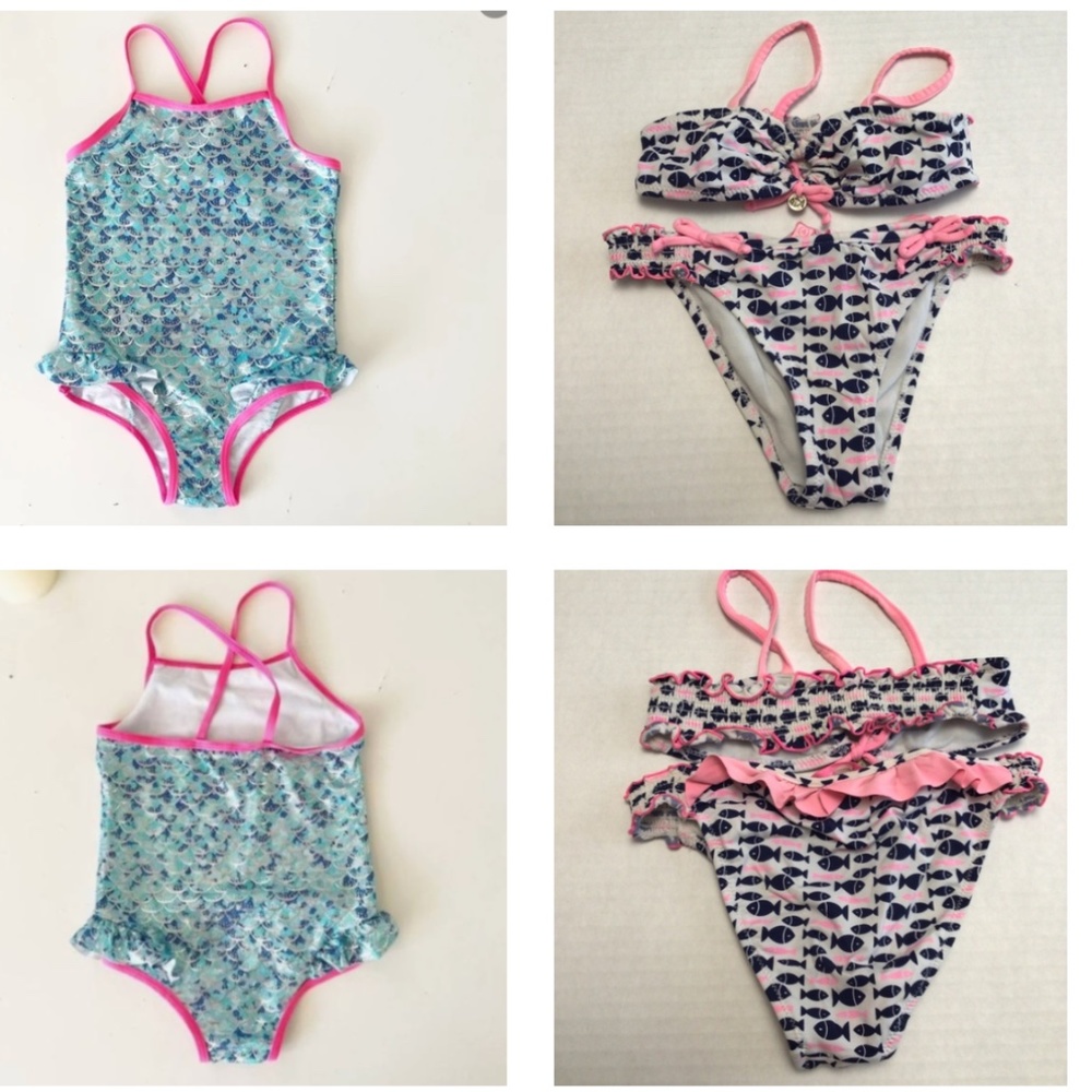 Limited Too Mermaid Scale/Mayoral Chic Fish Print Swimming Bundle Size 4